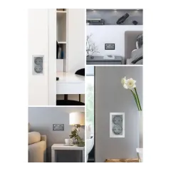 Розетка 2-ая 2P+E Катрин серебро с защитной шторкой GLS16-7114-03