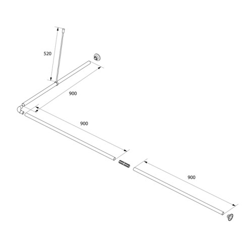Карниз для ванной угловой IDDIS белый, 040A200I14 (66472)