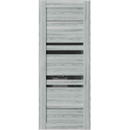 Дверное полотно Q19 ДО 60 Корадубов клен грей, покрытие ПВХ (Корадубов) (лакобель,черное)