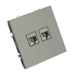 Розетка PC+PC ЭМИЛИ платиново-серый RST00-5111-10