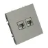 Розетка PC+PC ЭМИЛИ платиново-серый RST00-5111-10