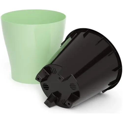 Горшок для цветов ЛЕЯ двойной светло-зеленый 2,2л М8267 (263042)