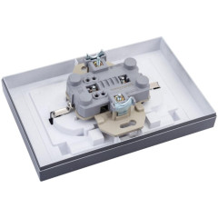 Розетка 2-ая 2P+E Universal Афина 16А в сборе с крышкой графит A0031-Gr