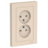 Розетка 2-ая 2P AtlasDesign в сборе беж. SchE ATN000220