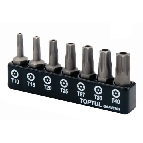 Набор бит TOPTUL TORX с отверстием Т10-Т40 7шт (GAAV0703)