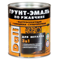 Грунт-эмаль DALI по ржавчине 3 в 1 гладкая белая RAL 9010 2 л