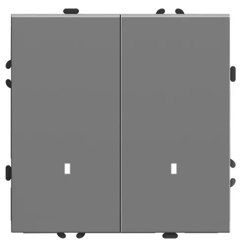 Выключатель 2-кл ЭМИЛИ с подсветкой платиново-серый RSW10-5102-10