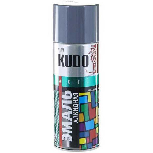 Эмаль аэрозольная KUDO унив ТЕМНО-СЕРАЯ RAL 7012 520мл KU-1016