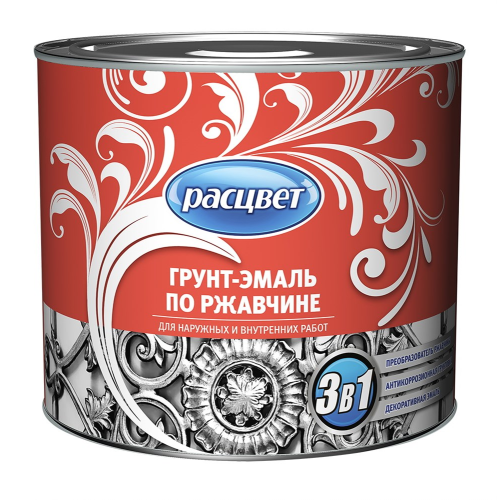 Грунт-эмаль РАСЦВЕТ по ржавчине алкидная шоколадная 1,9 кг