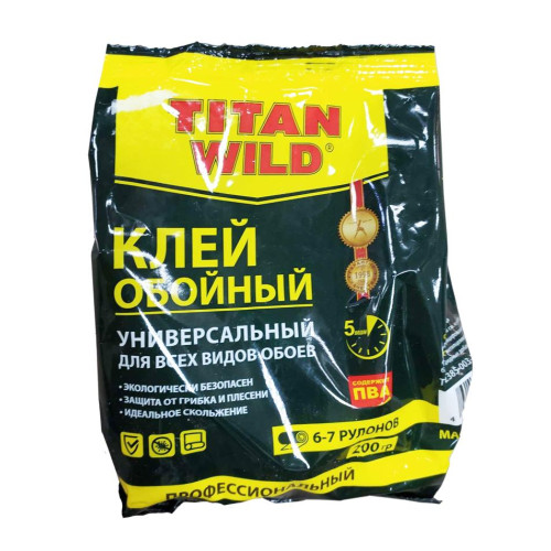 Клей обойный ТИТАН WILD универcал. для всех видов обоев 200гр (36) ПАКЕТ (*1)