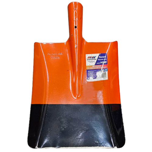 Лопата совковая б/чер черно-оранжевая РЕЛЬСОВАЯ СТАЛЬ (ЛСПS-21)