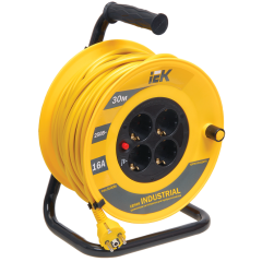 Удлинитель на катушке 4-мест. 30м 2P+E термоогр-м 16А (ПВС 3х1,5) IEK (577629)