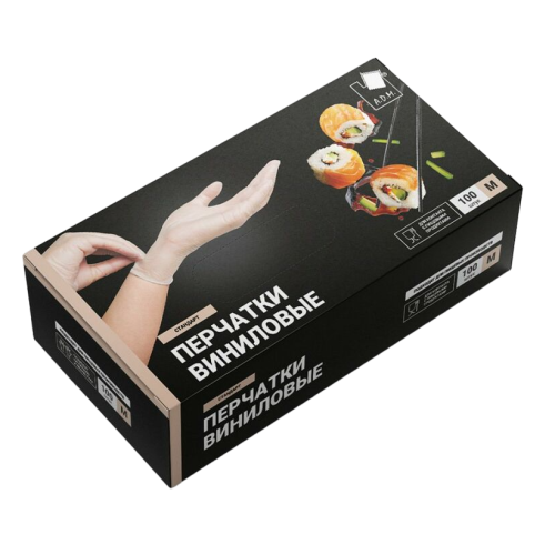 Перчатки виниловые ADM 50пар M (896340)