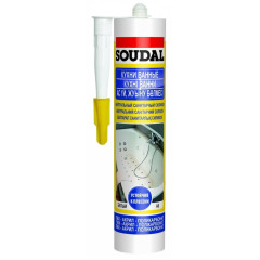 Герметик силиконовый SOUDAL санитарный нейтральный антиплесень белый 280мл (2993)