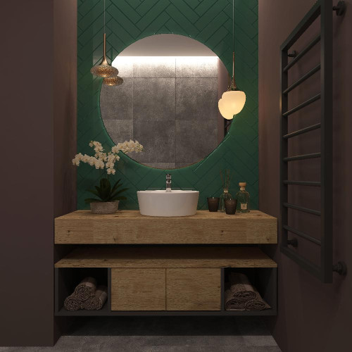 Умывальник накладной EVA GOLD A029 круглый, с переливом 40,5х40,5х14,5см