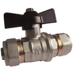 Кран шаровый МП FRAP ф 16мм цанга/цанга, бабочка F253.1616