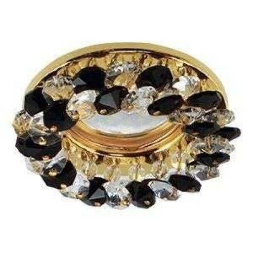 Свет. точ. ECOLA CD4141 MR16 хруст. прозрачный/черный/золото(523974)