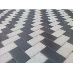 Плитка тротуарная вп  Кирпич 200*100*50 (черный) НОВАЯ ФАСКА (792/810 шт/п, 15,84/16,2 м2)