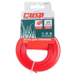 Леска для триммера USP (78015) 2,4мм, длина 15 м, профиль - звезда