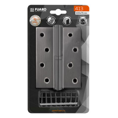 /Петля врезная Fuaro 100*75*2,5  BL/BN черный глянец R (43445)