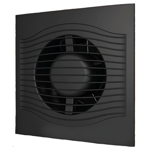 Вентилятор осевой D100 SLIM 4C Matt black с обратным клапаном