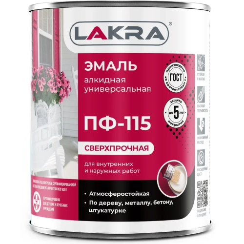 Эмаль ПФ-115 Лакра Серый 1кг Л-С