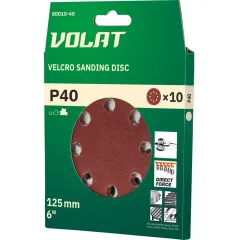 Круг шлиф. ВОЛАТ перф. 125мм, Р 40, 10шт (80010-40)
