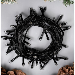 Гирлянда Нить 10м темная нить 100LED свечение белое, 8 режимов (3556788)