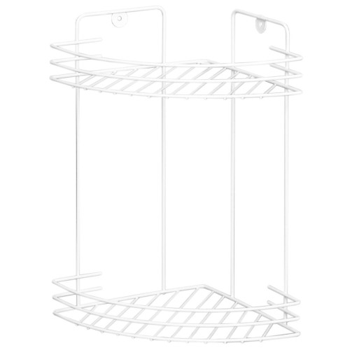 Полка для ванной комнаты угловая 2-х ярусная, 19х30 см, цвет белый АЛТ65