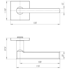 Ручки раздельные AJAX APOLO SN-3 матовый никель (48231)