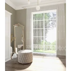 Тюль Ле-Гранд Катрин 300*280 белый с серебром