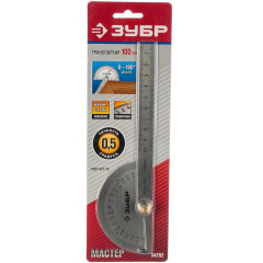 Транспортир ЗУБР из нержавеющей стали 100 мм (34292)