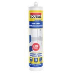 Герметик силиконовый SOUDAL санитарный нейтральный антиплесень прозрачный 280мл (2996)