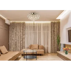 Светильник Люмис E1627/6 AB 6х60W E27+6x3W LED d640 h370 бронза/хрусталь