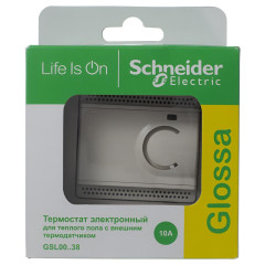 Термостат с рамкой электронный теплого пола с датчиком 10A беж. GLOSSA GSL000238 (458646)
