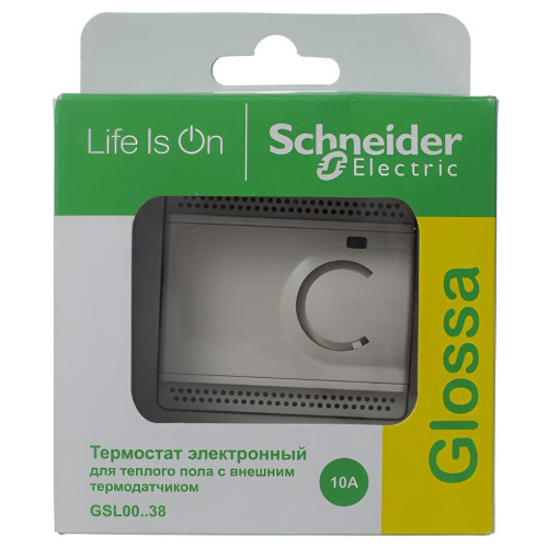 Термостат с рамкой электронный теплого пола с датчиком 10A беж. GLOSSA GSL000238 (458646)