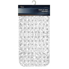 Коврик для ванной на присосках 720х350мм ВИНИЛА Паутинка ПВХ прямоуг. прозрач (575185)