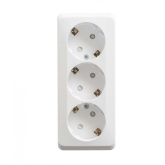 Розетка О/У 3-ая 2P+E ЭТЮД белый шторки PA16-012B (638419)