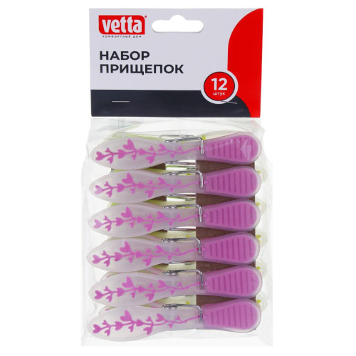 Прищепки VETTA цветы, 12 шт (453-119)
