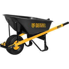 Тачка садово-строительная 140л/230кг Denzel 1 колесная 15х6.00-6, усиленная (68999)