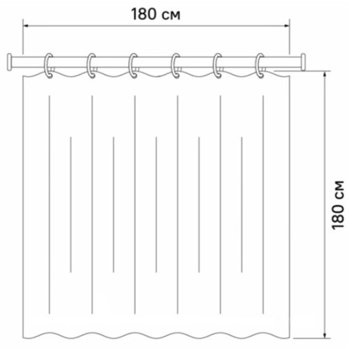 Шторка для ванной HAIBA HB74060 180x180cм 12 колец, лес (812674)