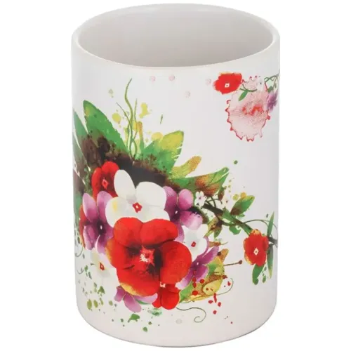 Держатель для зубных щеток (стакан) РЫЖИЙ КОТ Летнее настроение, керамика, TU-SUM, 6514  (758213)