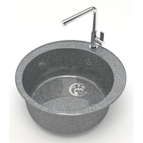 Мойка комп. глянц. MARRBAXX круглая Браун Z510/Q8 507х200мм, тёмно серая, сифон