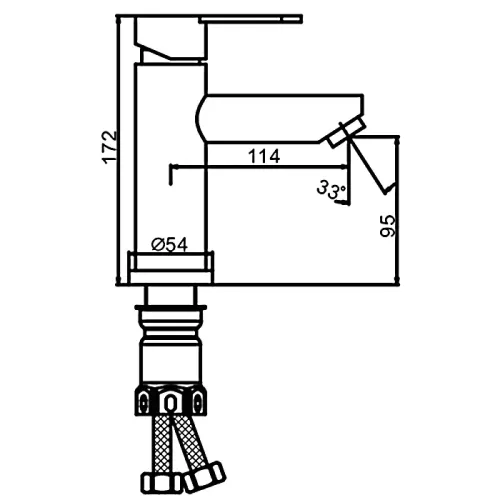 Смеситель для умывальника FRAP F10801 керам. кран-букса, латунь