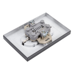 Розетка 2-ая 2P+E Universal Афина 16А в сборе графит A0128-Gr