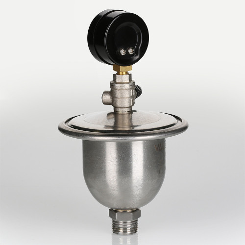 Гаситель гидроударов мембранный с манометром VT ф 1/2