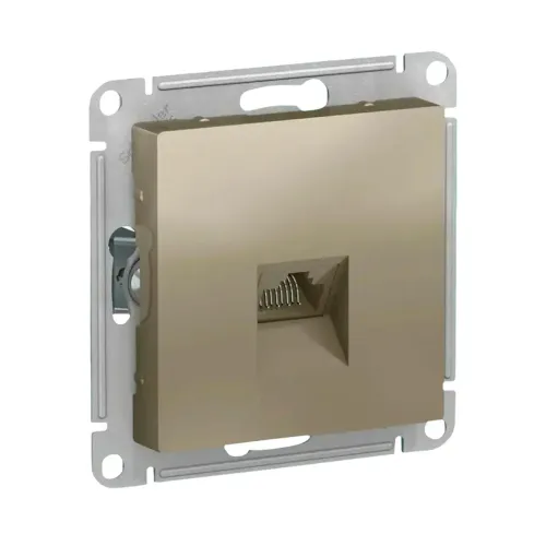 Розетка PC AtlasDesign шампань SchE ATN000583