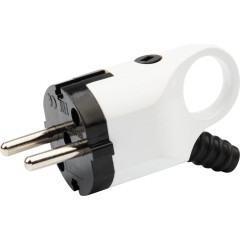 Вилка Rexant 2P+E угловая с кольцом 16А белая 11-8952