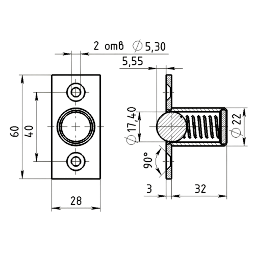 Шарик- фиксатор медь (1436)