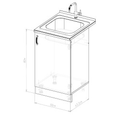 Стол под мойку EVA GOLD 50 светлый цемент